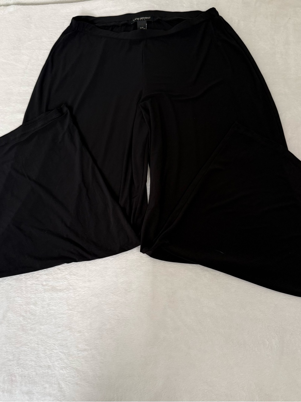 Lane Bryant Womens 14/16 Black Wide Leg Palazzo Pants Stretch Pull On